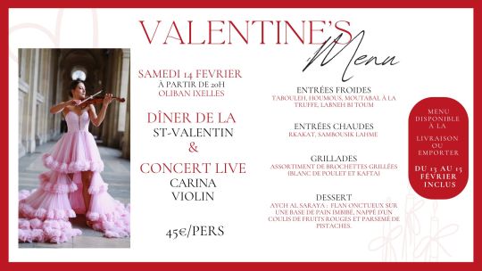 Nos menus de la Saint Valentin