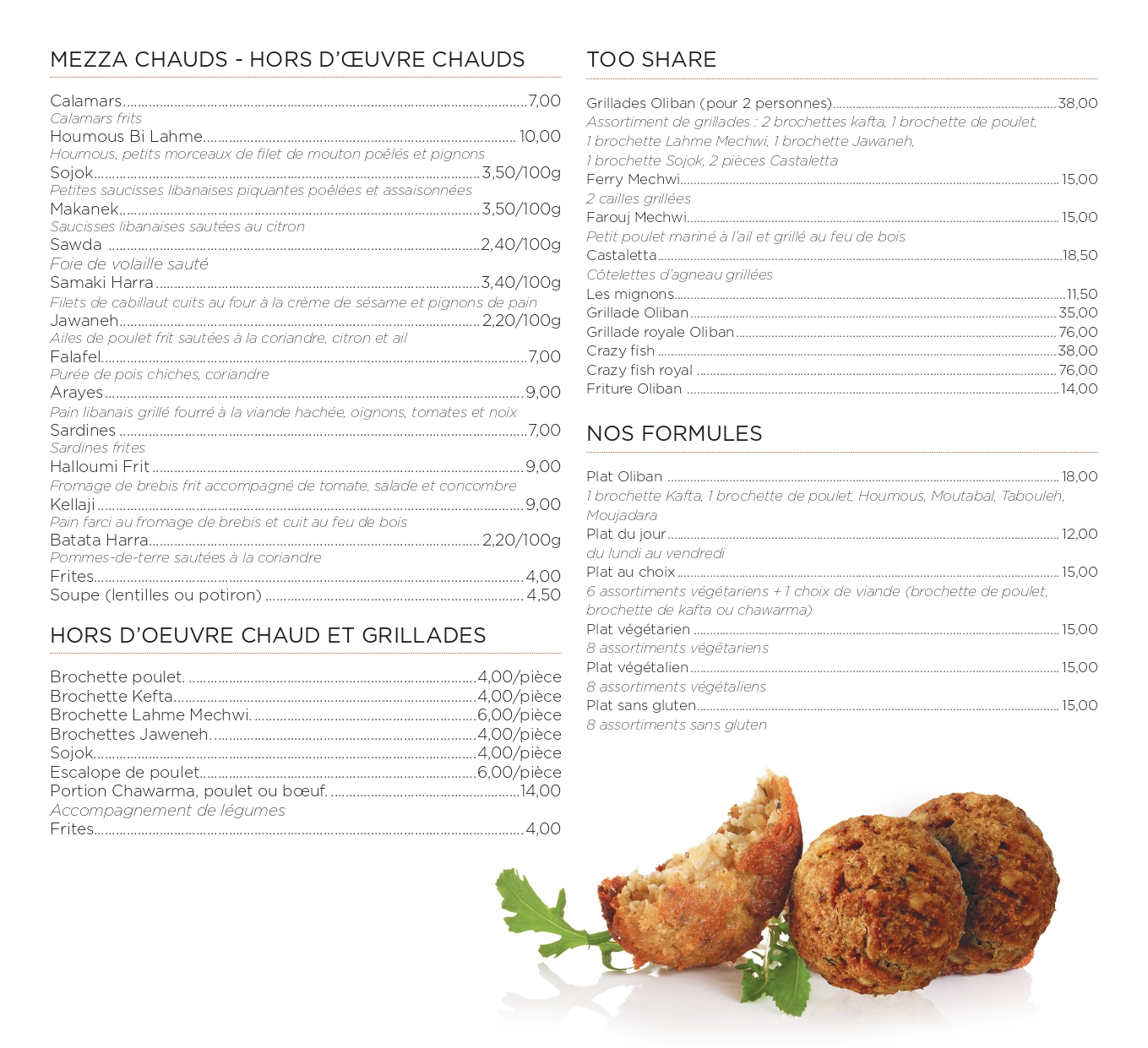 Scan du Menu disponible à Oliban La Bascule - partie 4
