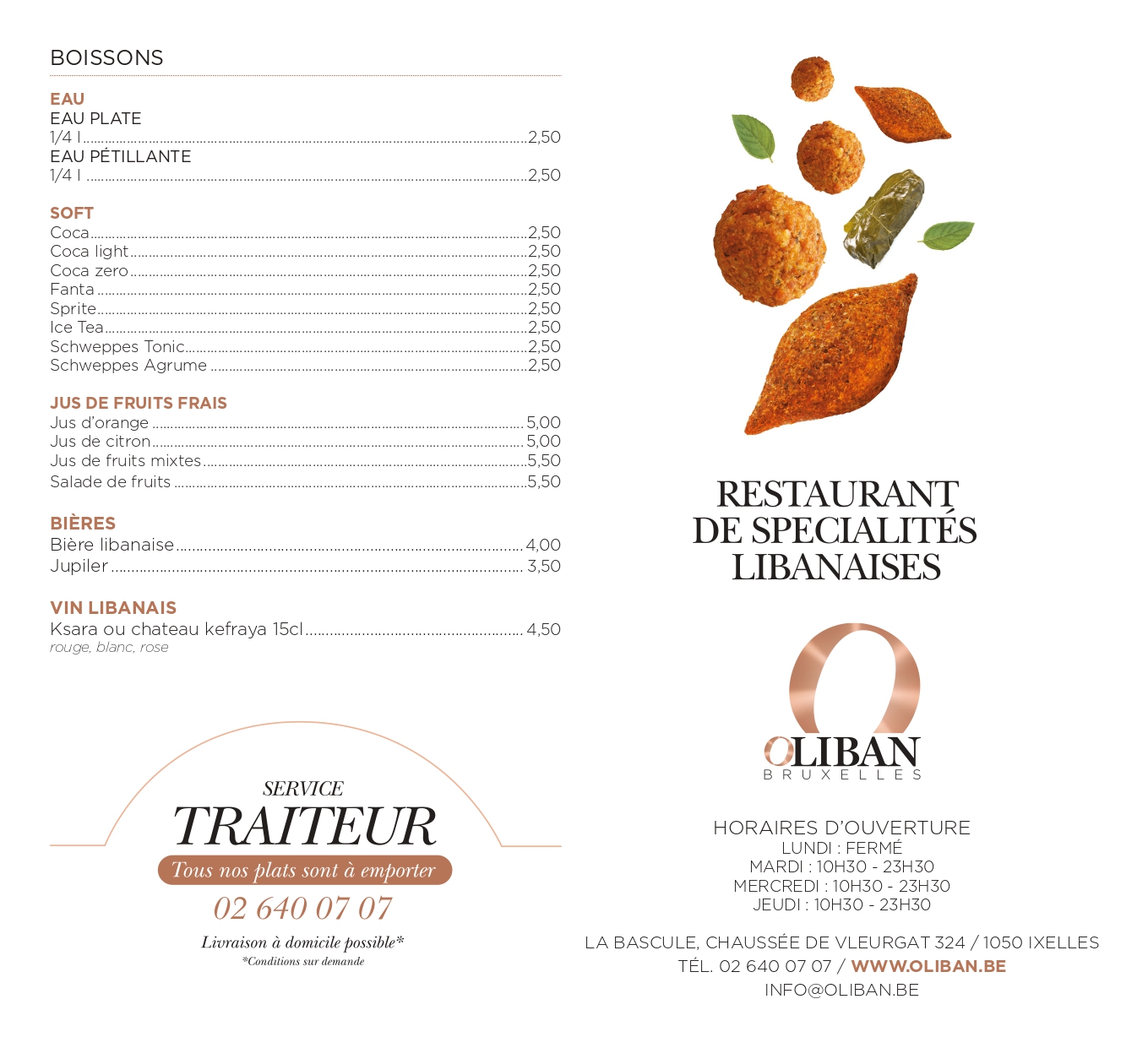 Scan du Menu disponible à Oliban La Bascule - partie 5